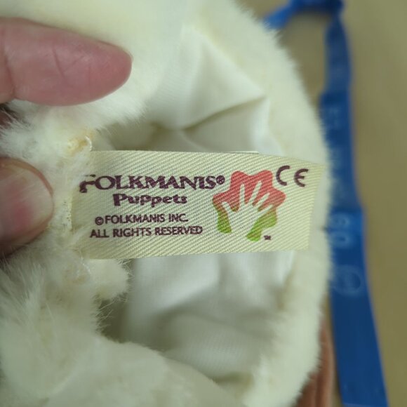 Folkmanis White Mouse Hand Puppet Plush Toy Soft Plush Rat 7" Full body Soft - Picture 12 of 14